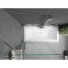 Mexen Cube rectangular bathtub 180 x 80 cm with casing and 1-wing screen 100 cm, transparent, chrome - 550518080X9510000001