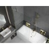 Mexen Cube rectangular bathtub 180 x 80 cm with enclosure and 1-wing screen 100 cm, transparent, gold - 550518080X9510000050