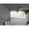 Mexen Cube rectangular bathtub 180 x 80 cm with casing and 1-panel screen 100 cm, transparent, gold - 550518080X9510000050