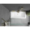 Mexen Cube rectangular bathtub 180 x 80 cm with enclosure and 1-wing screen 100 cm, transparent, gold - 550518080X9510000050