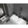 Mexen Cube rectangular bathtub 180 x 80 cm with casing and 1-wing screen 100 cm, transparent, black - 550518080X9510000070