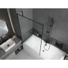 Mexen Cube rectangular bathtub 180 x 80 cm with housing and 1-wing screen 100 cm, black pattern - 550518080X9510007070