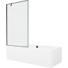 Mexen Cube rectangular bathtub 180 x 80 cm with housing and 1-wing screen 100 cm, black pattern - 550518080X9510007070