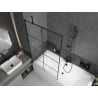 Mexen Cube rectangular bathtub 180 x 80 cm with casing and 1-panel screen 100 cm, black pattern - 550518080X9510007077