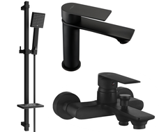 Mexen Royo DQ45 bathtub set, Black - 72203DQ45-70