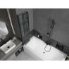 Mexen Cube 170 x 80 cm rectangular bathtub with panels and a 2-wing screen 80 cm, black pattern - 550517080X9208027077