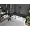Mexen Cube 170 x 80 cm rectangular bathtub with panels and a 2-wing screen 80 cm, black pattern - 550517080X9208027077