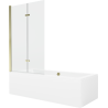 Mexen Cube 170 x 80 cm rectangular bathtub with panels and a 2-wing screen 100 cm, transparent, gold - 550517080X9210025000