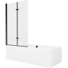 Mexen Cube 170 x 80 cm rectangular bathtub with panels and a 2-wing screen 100 cm, transparent, black - 550517080X9210027000