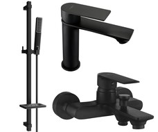 Mexen Royo DQ72 bath set, black - 72203DQ72-70