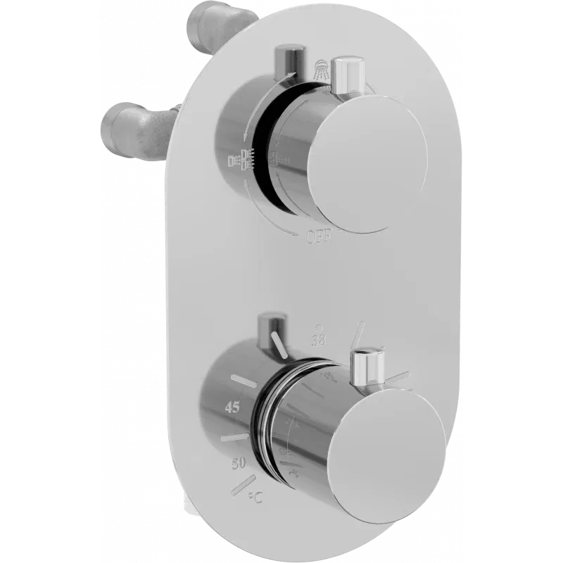 Mexen Kai 3-way thermostatic bath and shower mixer tap, chrome - 77602-00