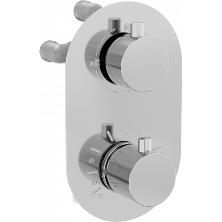 Mexen Kai thermostatic bathtub-shower faucet 3-way, chrome - 77602-00