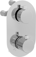 Mexen Kai 3-outlet thermostatic bathtub and shower mixer tap, Chrome - 77602-00