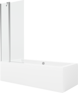 Mexen Cube 170 x 80 cm rectangular bathtub with panels and a 1-wing screen 80 cm, transparent, chrome - 550517080X9408110100