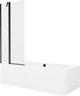 Mexen Cube 170 x 80 cm rectangular bathtub with panels and a 1-wing screen 80 cm, transparent, black - 550517080X9408117000