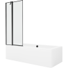 Mexen Cube 170 x 80 cm rectangular bathtub with panels and a 1-wing screen 80 cm, black pattern - 550517080X9408117070