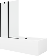 Mexen Cube 170 x 80 cm rectangular bathtub with panels and a 1-wing screen 100 cm, transparent, black - 550517080X9410117000