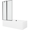 Mexen Cube 170 x 80 cm rectangular bathtub with panels and a 1-wing screen 100 cm, black pattern - 550517080X9410117070