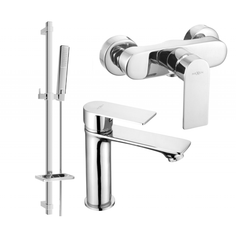 Mexen Royo DQ72 shower set, Chrome - 72204DQ72-00