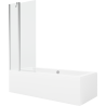 Mexen Cube 180 x 80 cm rectangular bathtub with panels and a 1-wing screen 80 cm, transparent, chrome - 550518080X9408110100