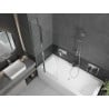 Mexen Cube 180 x 80 cm rectangular bathtub with panels and a 1-wing screen 80 cm, transparent, chrome - 550518080X9408110100