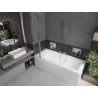 Mexen Cube 180 x 80 cm rectangular bathtub with panels and a 1-wing screen 80 cm, transparent, chrome - 550518080X9408110100