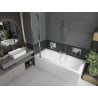 Mexen Cube 180 x 80 cm rectangular bathtub with panels and a 1-wing screen 80 cm, transparent, chrome - 550518080X9408110100