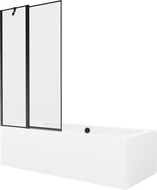 Mexen Cube 180 x 80 cm rectangular bathtub with panels and a 1-wing screen 100 cm, black pattern - 550518080X9410117070