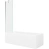Mexen Cubik rectangular bathtub 150 x 70 cm with casing and 1-wing screen 50 cm, transparent, chrome - 550315070X9505000001
