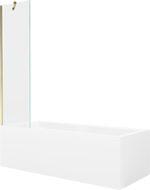 Mexen Cubik rectangular bathtub 150 x 70 cm with housing and 1-wing screen 50 cm, transparent, gold - 550315070X9505000050