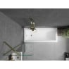 Mexen Cubik rectangular bathtub 150 x 70 cm with enclosure and 1-panel screen 50 cm, transparent, gold - 550315070X9505000050