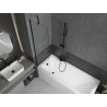 Mexen Cubik rectangular bathtub 150 x 70 cm with enclosure and 1-panel screen 50 cm, transparent, black - 550315070X9505000070