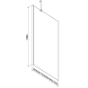 Mexen Cubik rectangular bathtub 150 x 70 cm with enclosure and 1-panel screen 50 cm, transparent, black - 550315070X9505000070