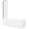 Mexen Cubik rectangular bath 150 x 70 cm with casing and 1-wing screen 50 cm, transparent, black - 550315070X9505000070