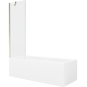 Mexen Cubik rectangular bathtub 150 x 70 cm with casing and 1-wing screen 60 cm, transparent, gold - 550315070X9506000050