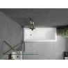 Mexen Cubik rectangular bathtub 150 x 70 cm with casing and 1-wing screen 60 cm, transparent, gold - 550315070X9506000050