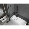 Mexen Cubik rectangular bathtub 150 x 70 cm with enclosure and 1-wing screen 60 cm, transparent, black - 550315070X9506000070