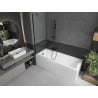 Mexen Cubik rectangular bathtub 150 x 70 cm with enclosure and 1-wing screen 60 cm, transparent, black - 550315070X9506000070