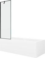 Mexen Cubik 150 x 70 cm rectangular bathtub with panels and a 1-wing screen 60 cm, black pattern - 550315070X9506007070