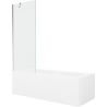 Mexen Cubik rectangular bathtub 150 x 70 cm with enclosure and 1-wing screen 70 cm, transparent, chrome - 550315070X9507000001