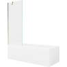 Mexen Cubik rectangular bathtub 150 x 70 cm with casing and 1-wing screen 70 cm, transparent, gold - 550315070X9507000050