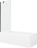 Mexen Cubik rectangular bathtub 150 x 70 cm with enclosure and 1-wing screen 70 cm, transparent, black - 550315070X9507000070