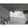 Mexen Cubik rectangular bathtub 150 x 70 cm with casing and 1-panel screen 70 cm, transparent, black - 550315070X9507000070