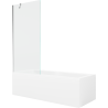 Mexen Cubik 150 x 70 cm rectangular bathtub with panels and a 1-wing screen 80 cm, transparent, chrome - 550315070X9508000001