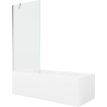 Mexen Cubik rectangular bathtub 150 x 70 cm with casing and 1-wing screen 80 cm, transparent, chrome - 550315070X9508000001