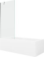 Mexen Cubik rectangular bathtub 150 x 70 cm with enclosure and 1-wing screen 80 cm, transparent, chrome - 550315070X9508000001