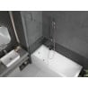 Mexen Cubik rectangular bath 150 x 70 cm with enclosure and 1-wing screen 80 cm, transparent, chrome - 550315070X9508000001