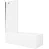 Mexen Cubik rectangular bathtub 150 x 70 cm with casing and 1-wing screen 80 cm, transparent, gold - 550315070X9508000050