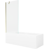 Mexen Cubik rectangular bathtub 150 x 70 cm with enclosure and 1-wing screen 80 cm, transparent, gold - 550315070X9508000050