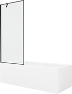 Mexen Cubik rectangular bathtub 150 x 70 cm with casing and 1-panel screen 80 cm, black pattern - 550315070X9508007070